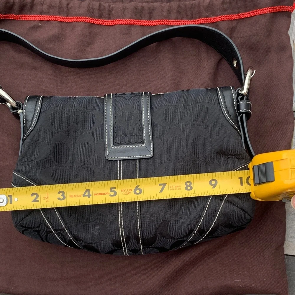 Coach Black Shoulder Bag with Silver Accents - Picture 6 of 9